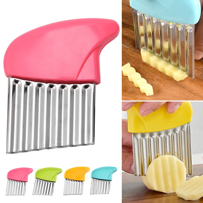 Potato Chip Slicer Vegetable Fruit Wavy Knife