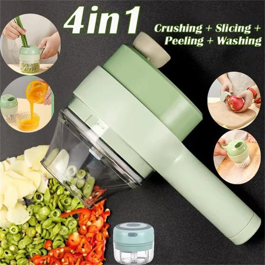 4 In 1 Handheld Electric Vegetable Cutter Set