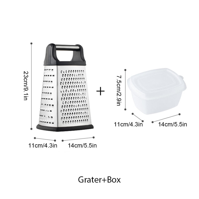 Four-side Box Grater Vegetable Slicer Tower-shaped Potato Cheese Grater