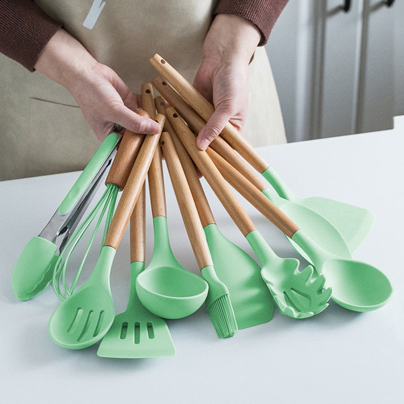 Kitchen Silicone Cooking Utensils Set Non-stick