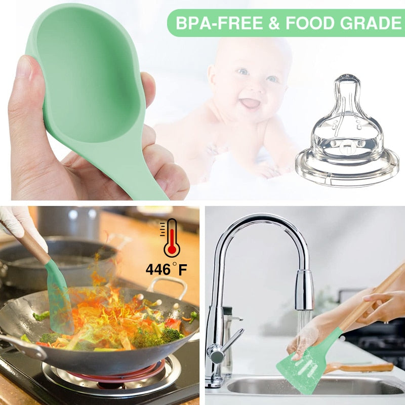 12Pieces Kitchen Silicone Cooking Utensils Set