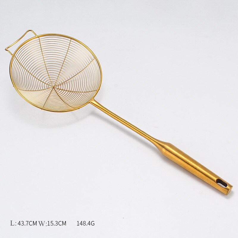 Gold Stainless Steel Food Clip Soup Spoon