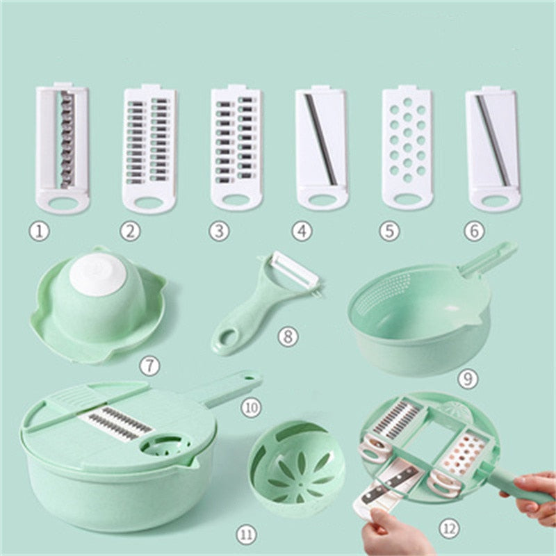 Vegetable Cutter Plastic Basket Slicer Fruit