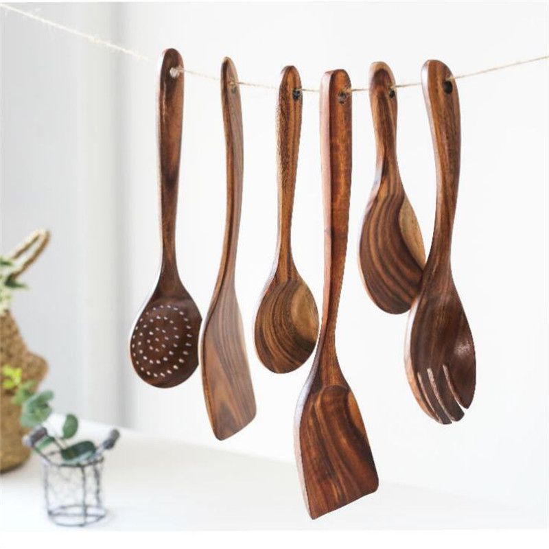 Cooking Spoon Natural Wooden Kitchen