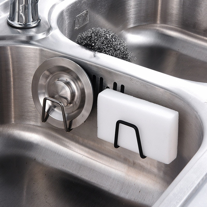 Sponges Holder Drain Drying Rack Self Adhesive