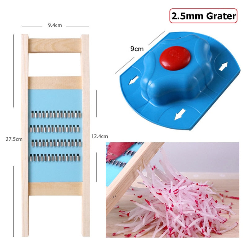 Wooden Potato Grid Slicer Vegetable Grater