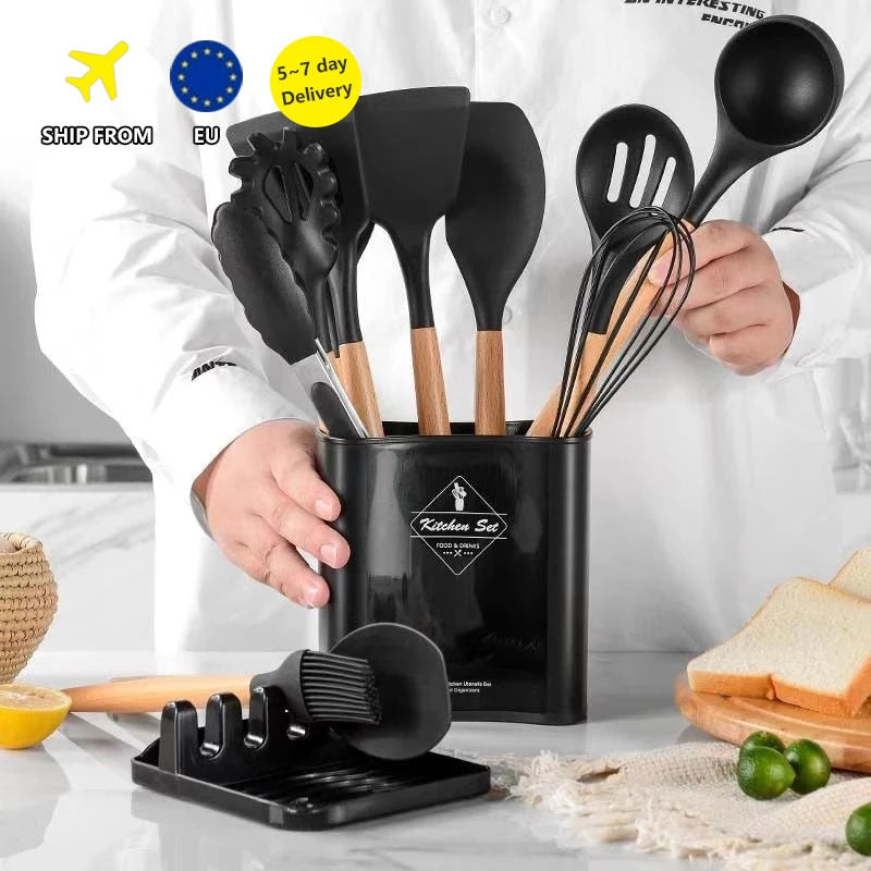 Silicone Cooking Utensils Set Non-Stick Spatula