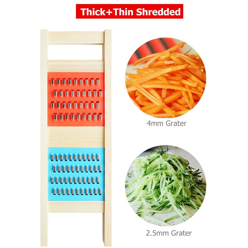 Wooden Potato Grid Slicer Vegetable Grater