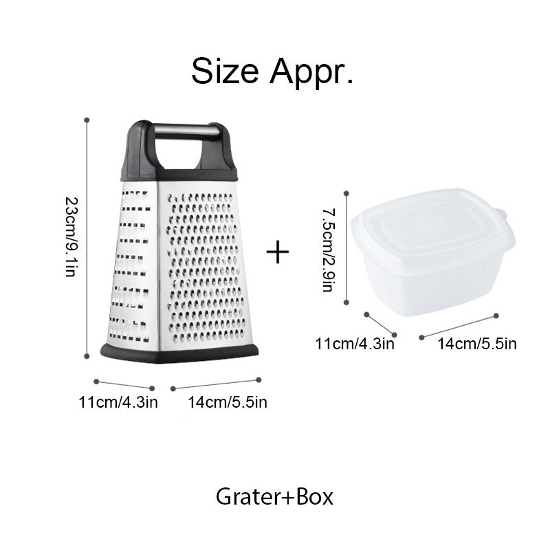 Four-side Box Grater Vegetable Slicer Tower-shaped Potato Cheese Grater