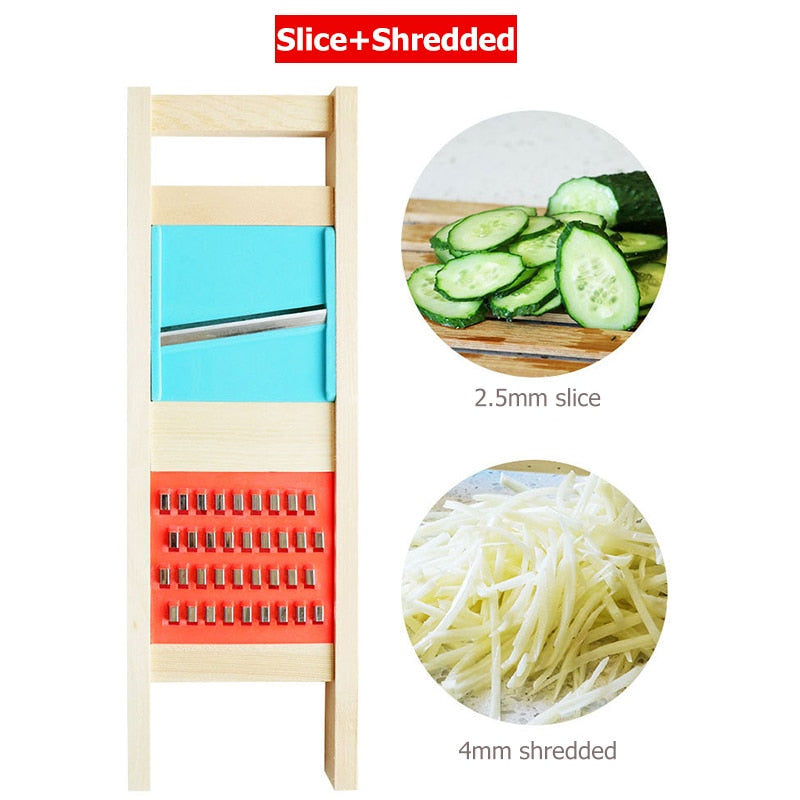 Wooden Potato Grid Slicer Vegetable Grater