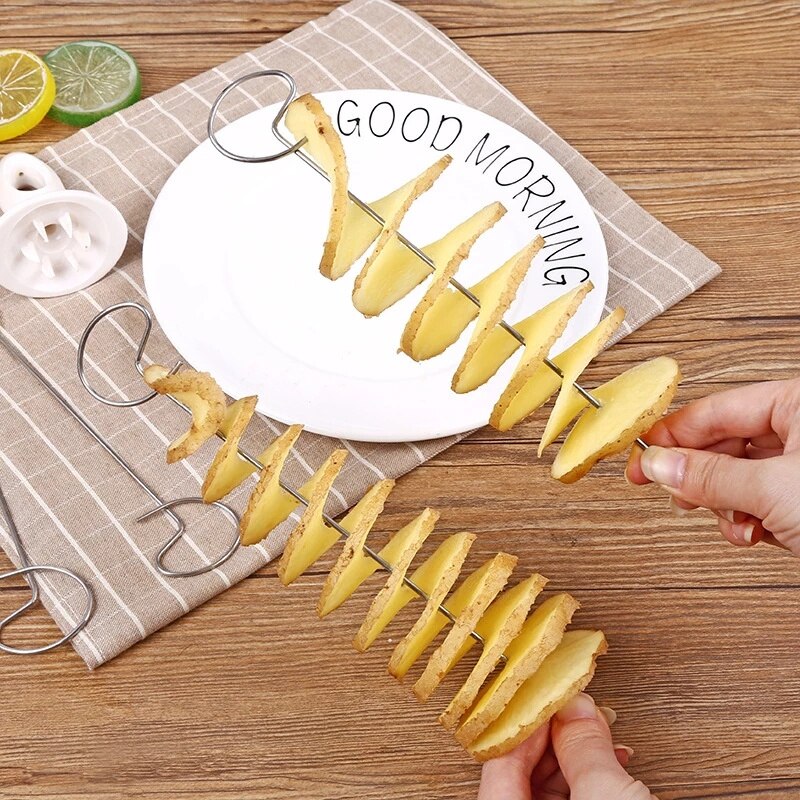 1pcs Potato Spiral Cutter Slicer Fried Potatoes