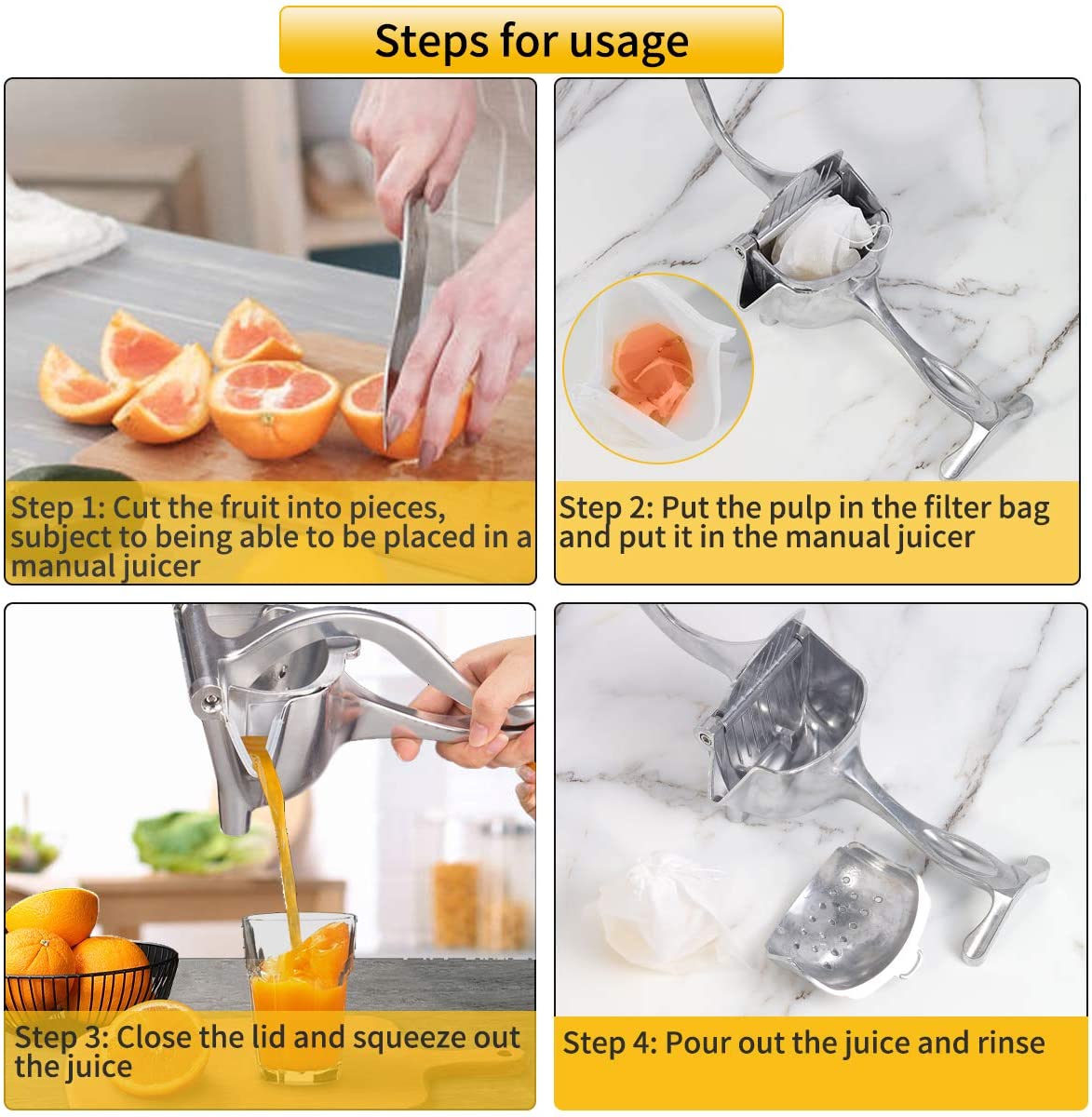 Manual Juice Squeezer Aluminum Alloy