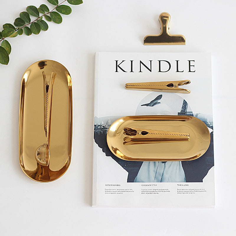 Stainless Steel Gold Storage Tray Fruit