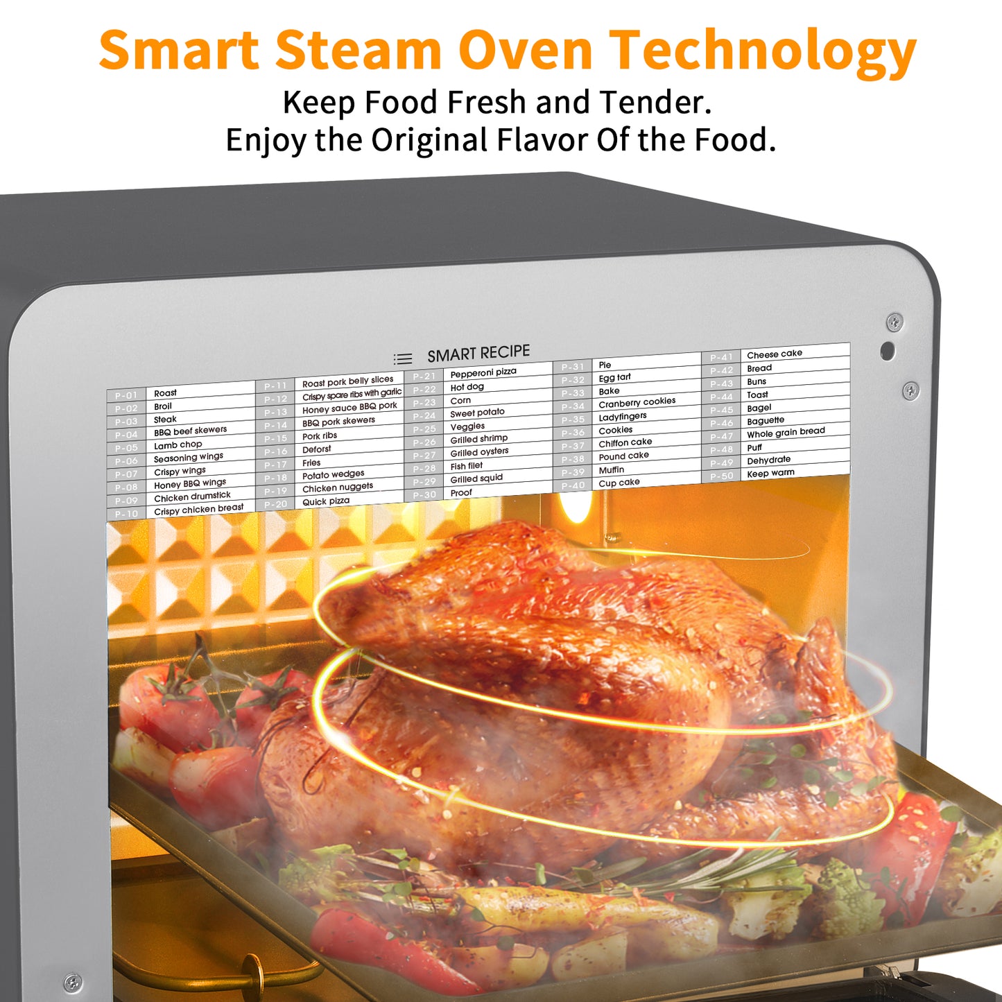 Steam Convection Oven Countertop Cooking Presets