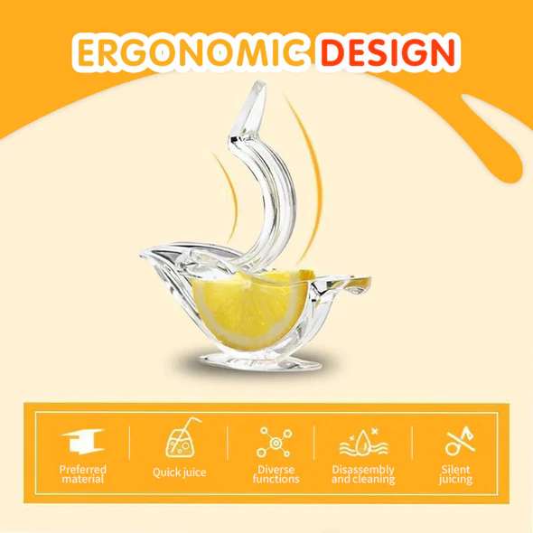 Manual Lemon Juicer Transparent Acrylic Elegance Bird Shape