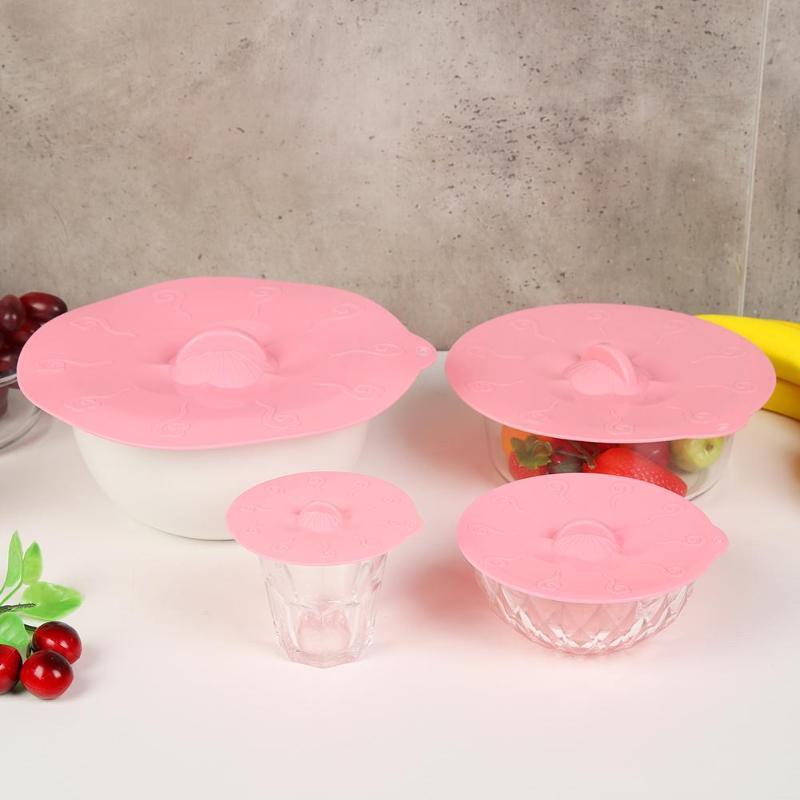 4pcs Silicone Suction Lid Sealed Cover