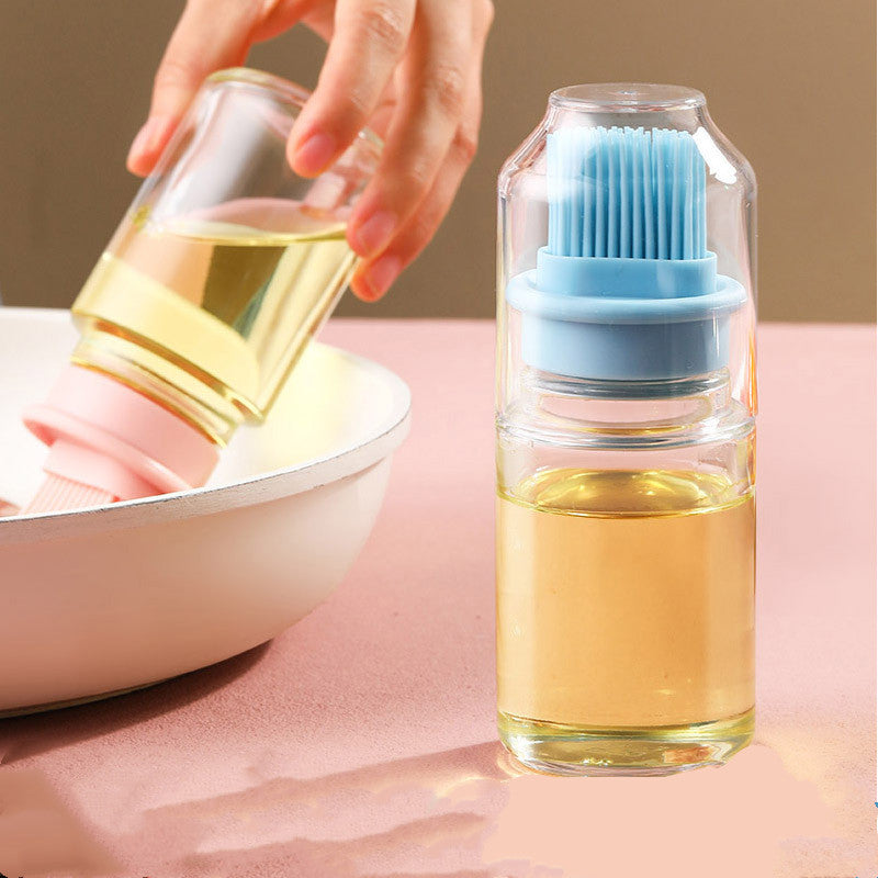 Portable Oil Bottle with Brush Silicone Barbecue Liquid Gadgets