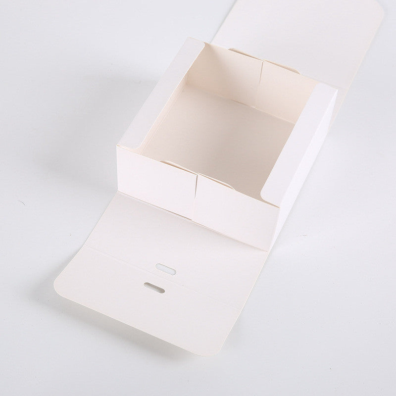 Simple Bowknot Pastry Baking White Cardboard Packaging Box