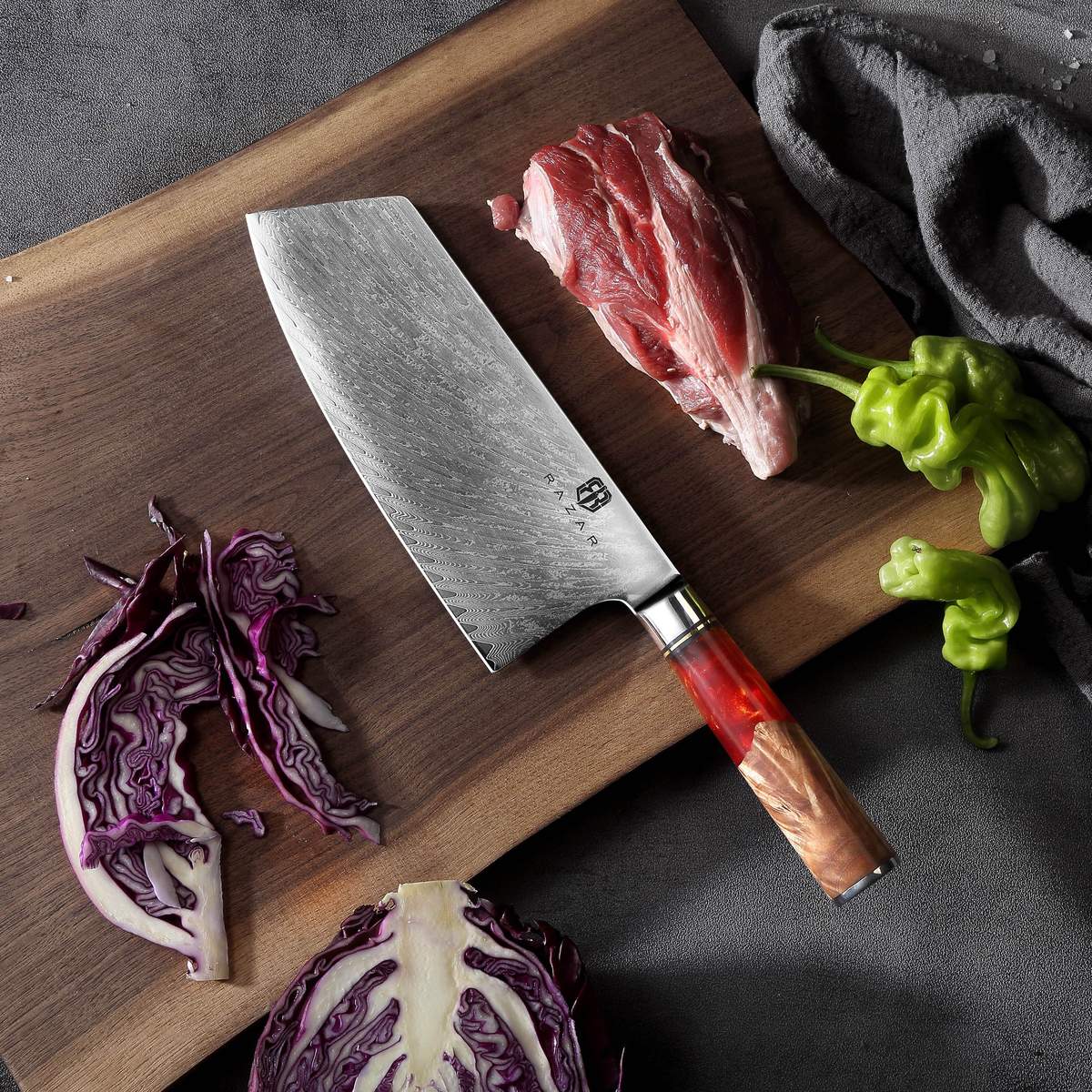 Damascus Chef's Knife Western Kitchen Knife Slicing Knife Chopping Knife