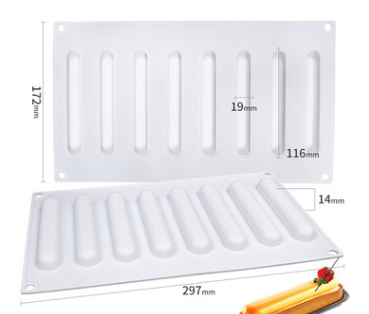 8 Long Oval Silicone Molds Llong Mousse Molds Pastry Molds