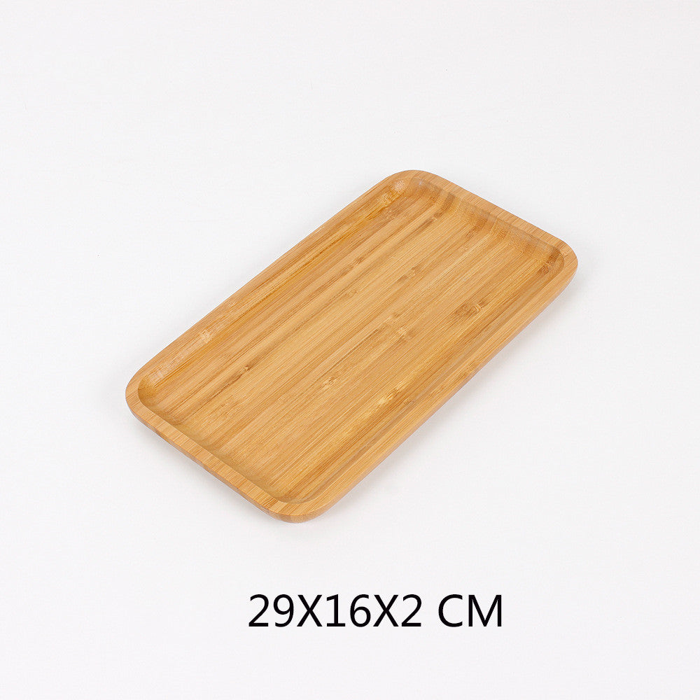 Wooden Bamboo Serving Tray Tea Cup Saucer Trays Fruit Plate