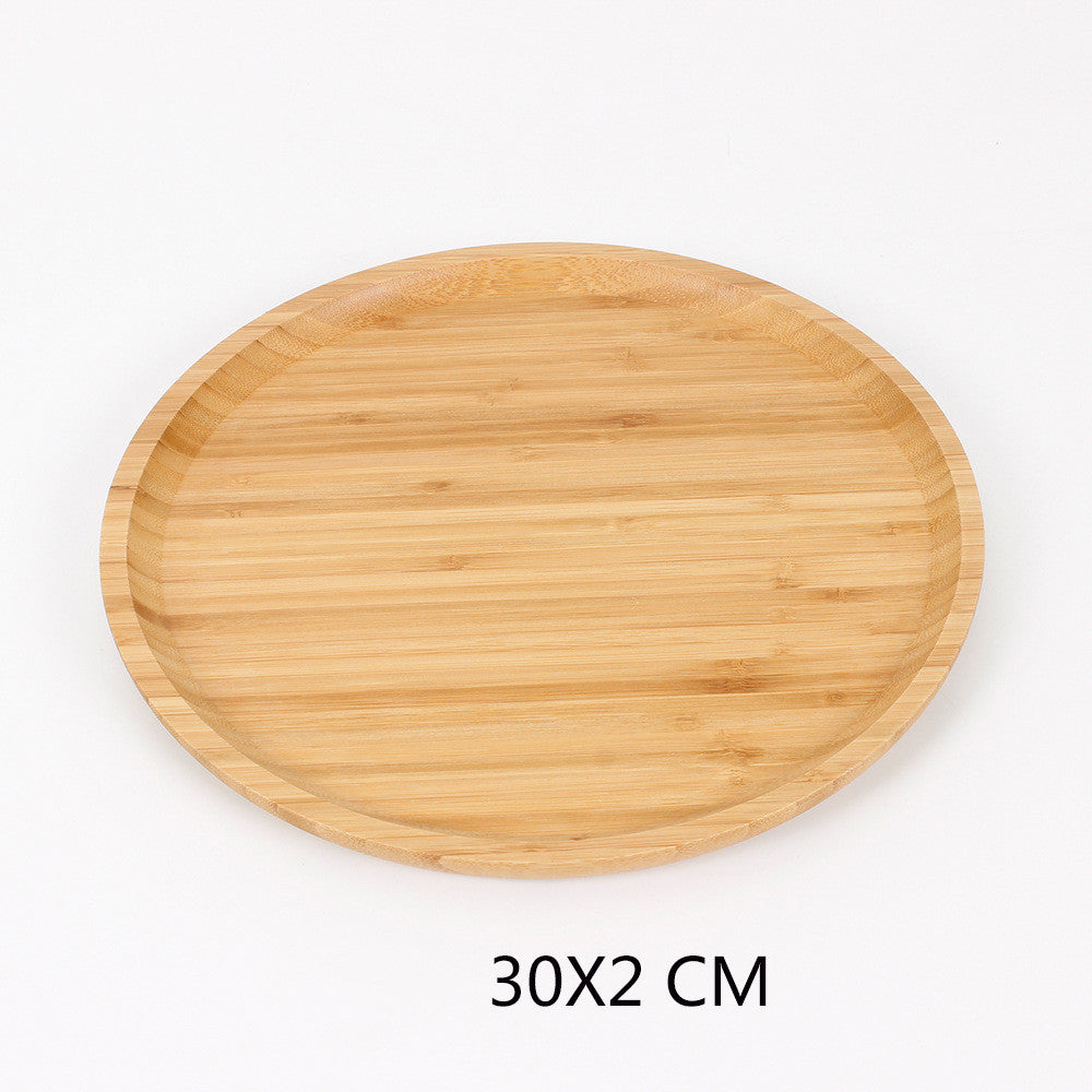 Wooden Bamboo Serving Tray Tea Cup Saucer Trays Fruit Plate