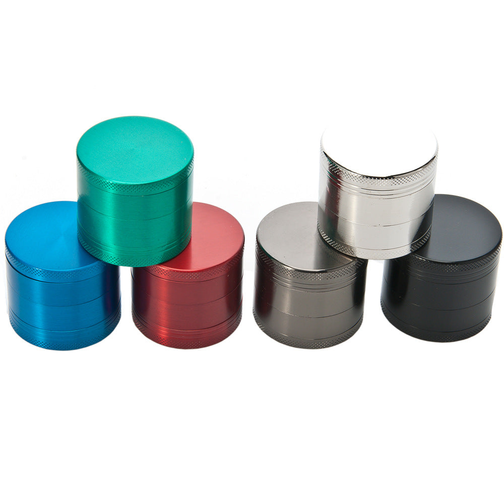 Multicolor Flat Four-Layer Plum Pattern Zinc Alloy Cigarette Grinding Device