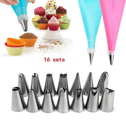 Silicone Pastry Bag Nozzles DIY Icing Piping Cream Reusable Pastry