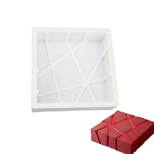 Geometric square pastry mold