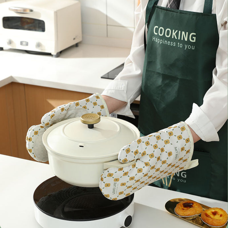 Anti-Scalding Microwave Cotton Non-Slip Insulation Gloves Oven Mitts