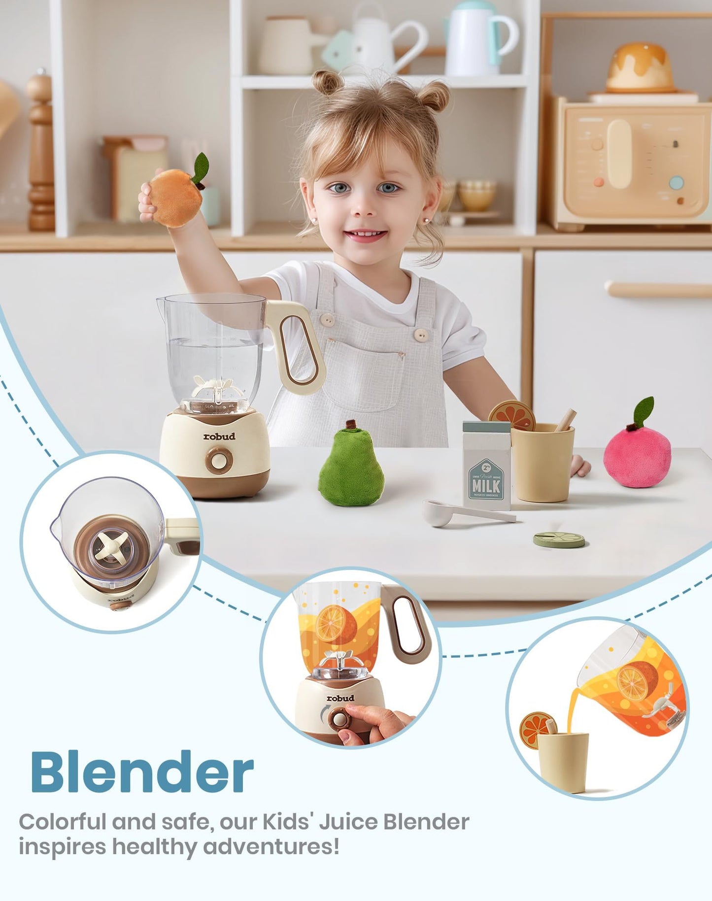 ROBOTIME Wooden Pretend Play Kitchen Juicer