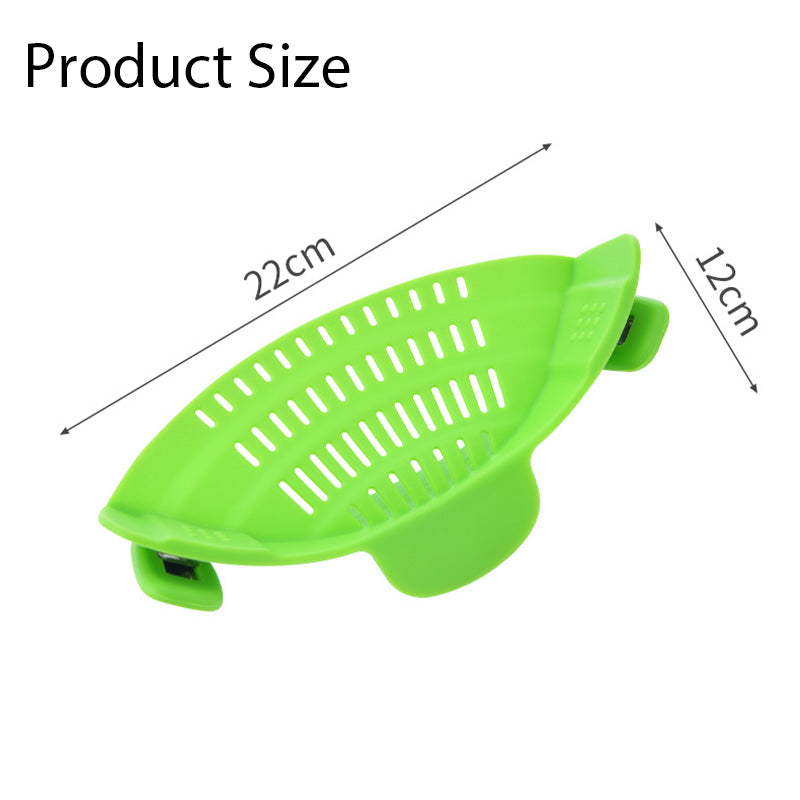 Universal Silicone Clip-on Pan Pot Strainer Anti-spill Pasta