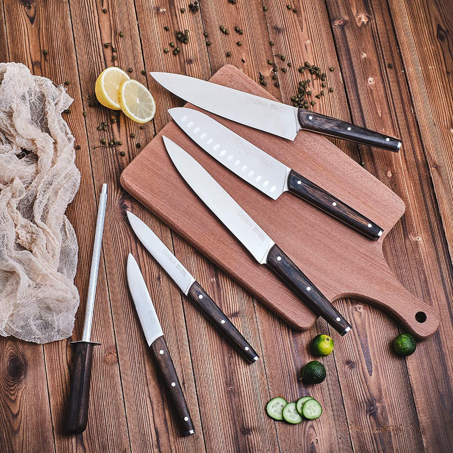 Kitchen Knife Sets, 15 Piece Knife Sets with Block for Kitchen Chef Knife