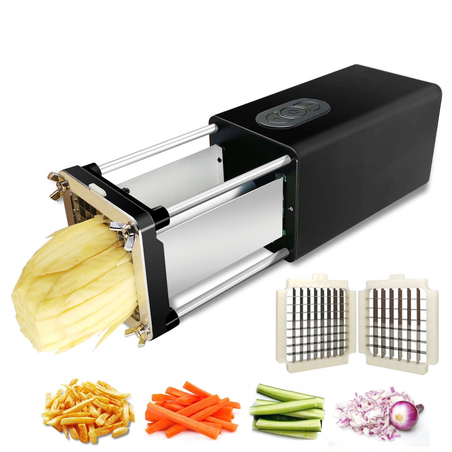 Kitchen Gadget Electric French Fry Cutter With Blades Stainless Steel