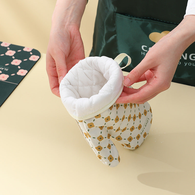 Anti-Scalding Microwave Cotton Non-Slip Insulation Gloves Oven Mitts