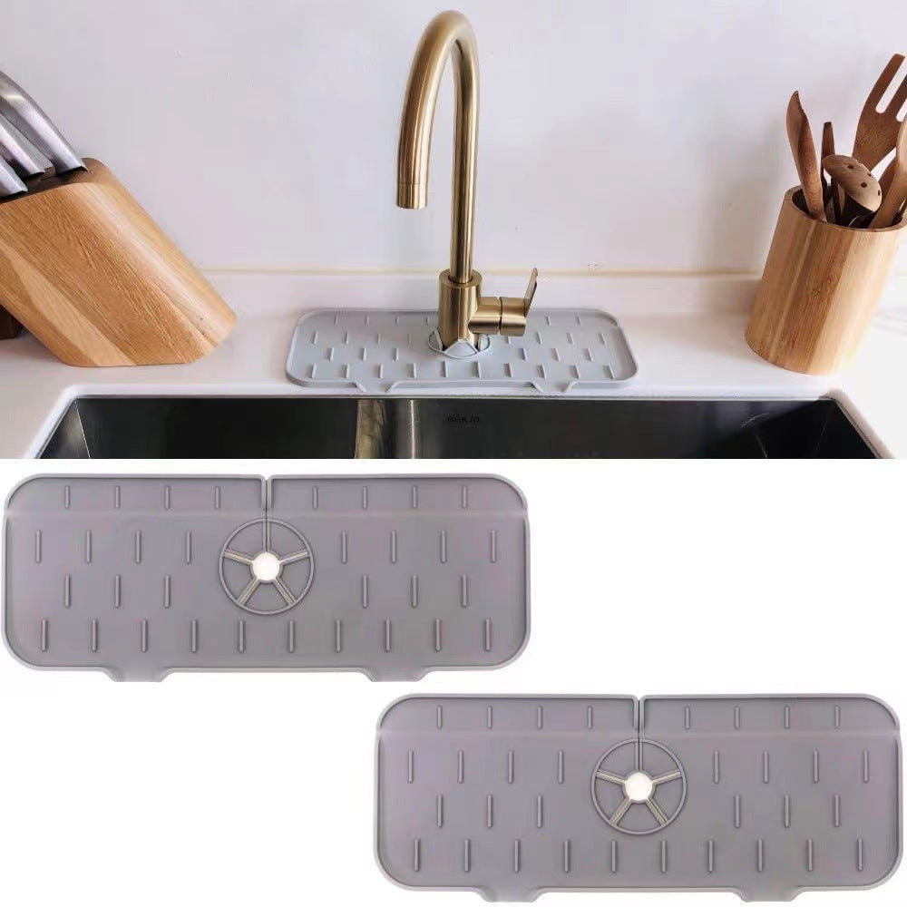 Kitchen Silicone  Faucet Absorbent Mat Sink Splash Guard Silicone Faucet