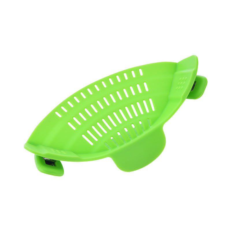 Universal Silicone Clip-on Pan Pot Strainer Anti-spill Pasta