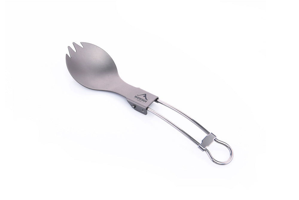 Pure Titanium Foldable Fork And Spoon Two In One