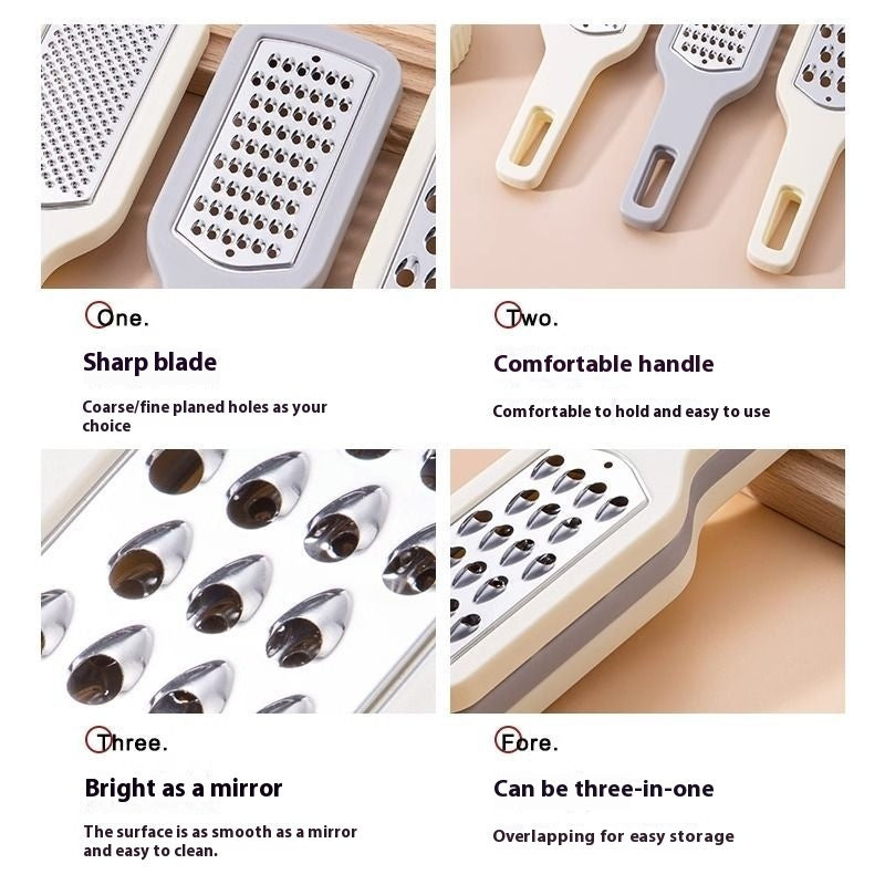 3 In 1 Cheese Grater Portable Handheld Stainless Steel Vegetable Grater