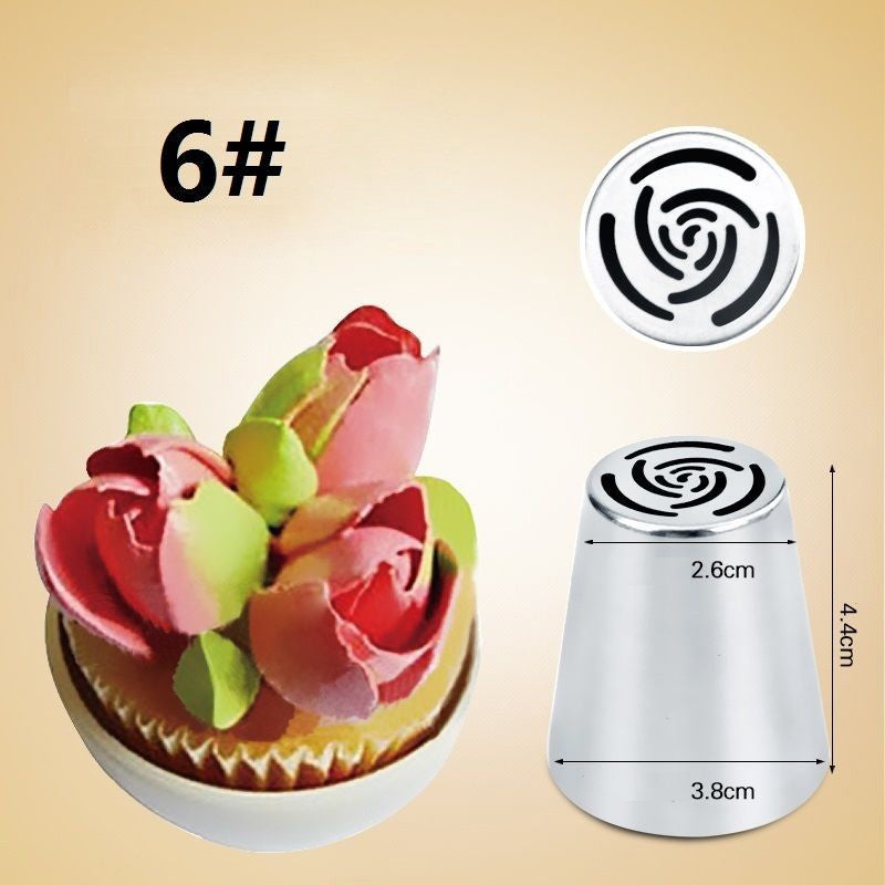 7 Pcs Cream Stainless Steel Russian Icing Piping Nozzle for polishing Pastry