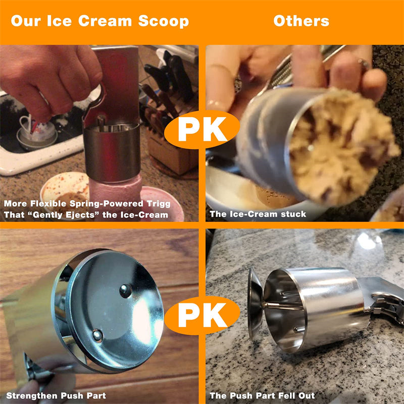 Big Ice Cream Scoop With Spring-powered Trigger Big Volume Scoop