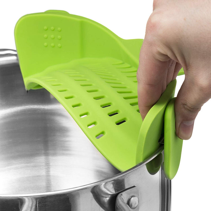 Universal Silicone Clip-on Pan Pot Strainer Anti-spill Pasta