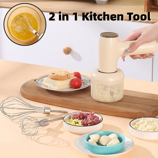 2 In 1 Electric Garlic Chopper USB Rechargeable Vegetable