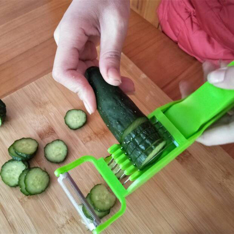 Kitchen Gadgets Vegetable Salad Fruit Slicer Cucumber Ham Banana Splitter Peeler