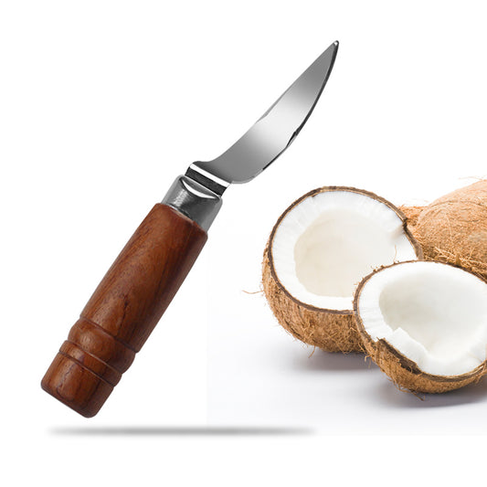 Stainless Steel Coconut Knife With Wooden Handle