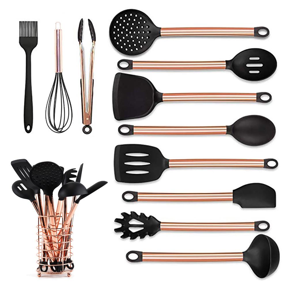 8pcs Stainless Steel Handle Silicone Kitchenware Set