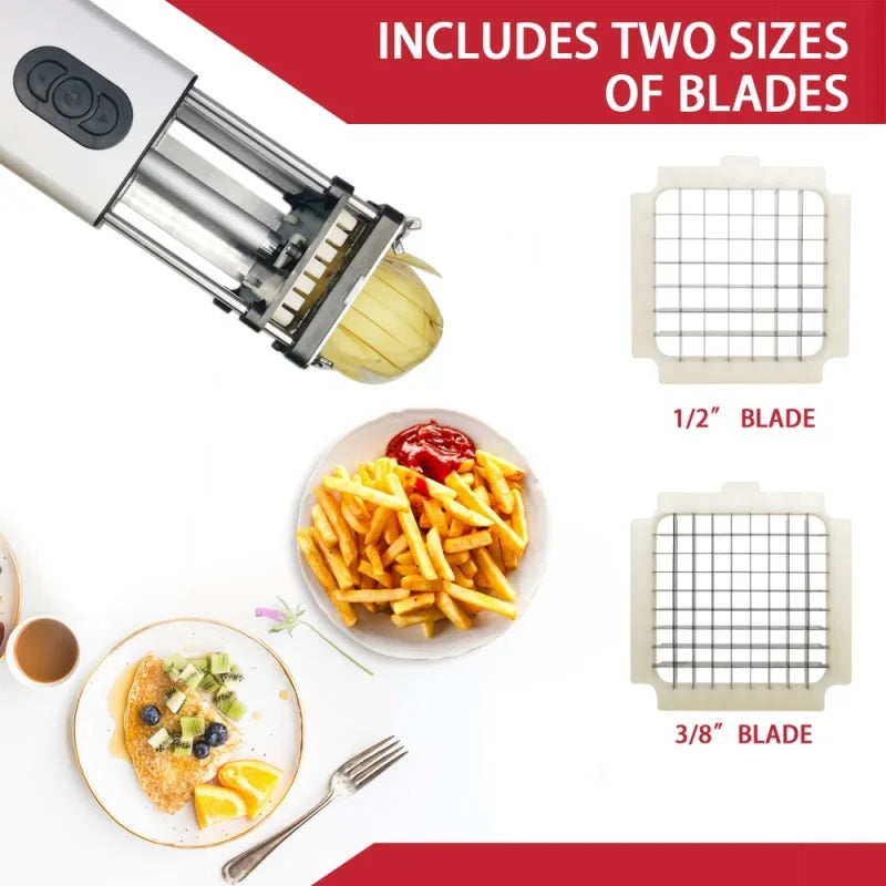 Kitchen Gadget Electric French Fry Cutter With Blades Stainless Steel