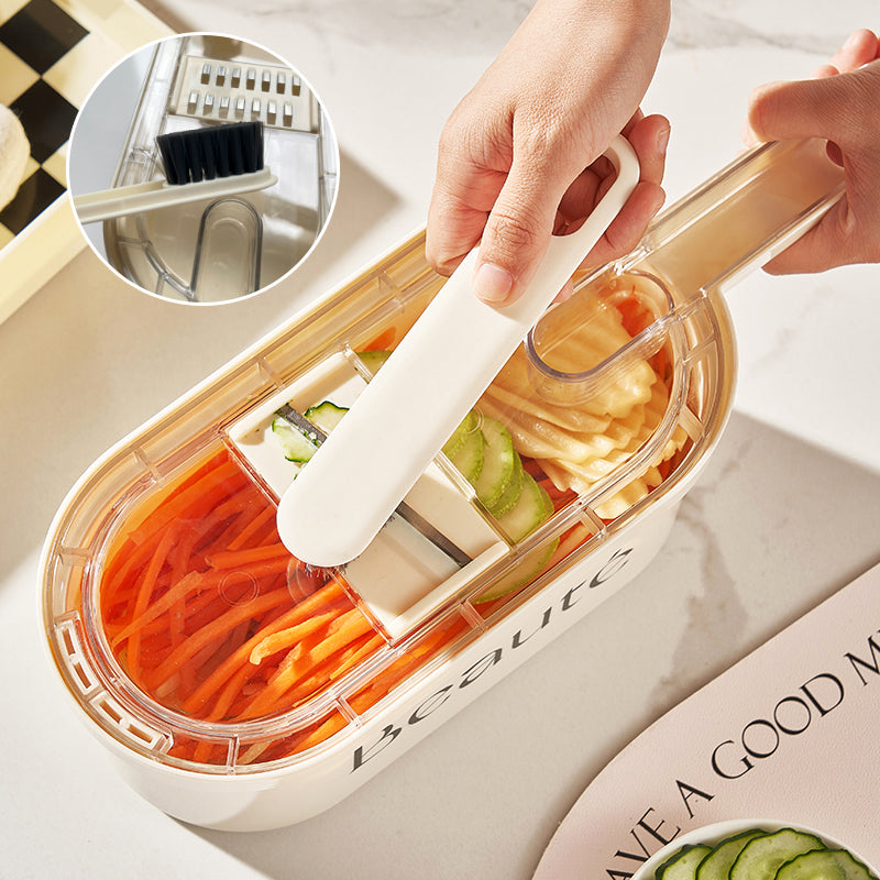 New Multifunction Vegetable Cutter With Basket And Brush Portable Slicer Chopper Kitchen Tools