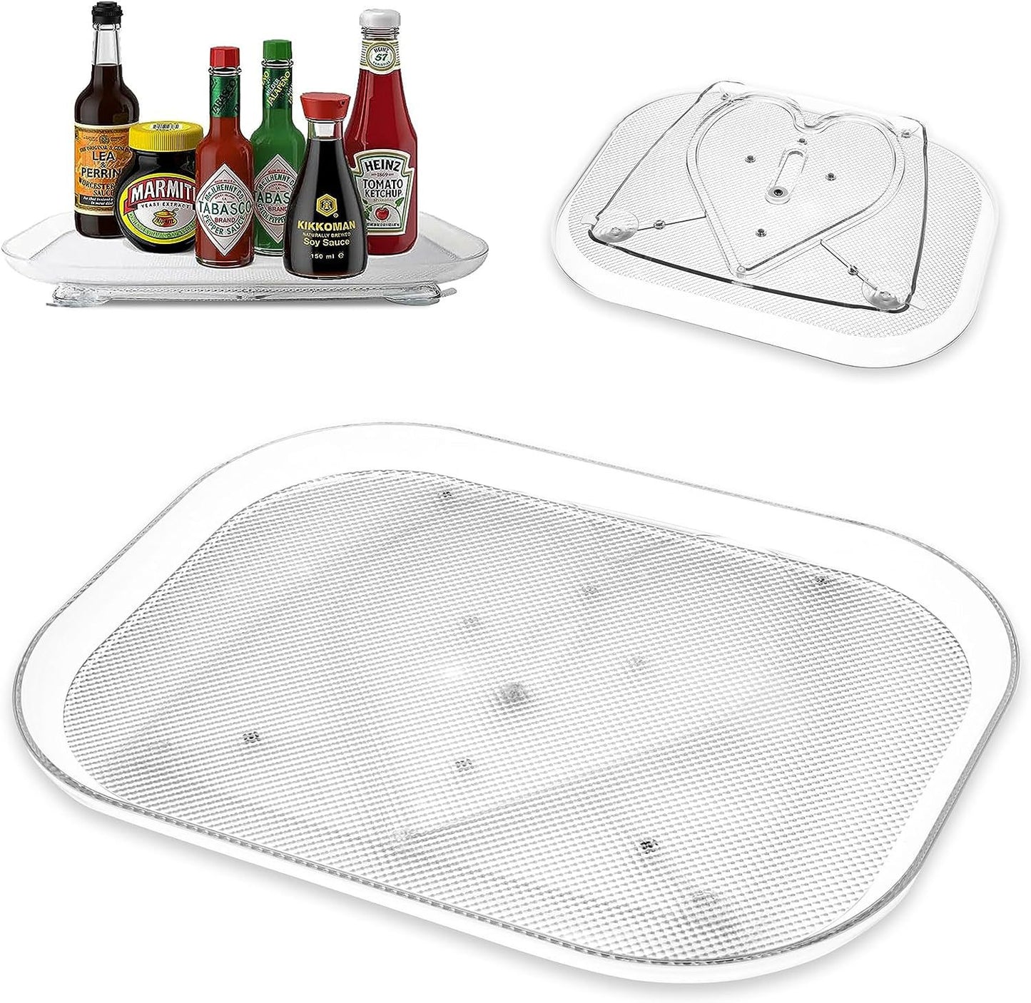 Refrigerator Rotating Tray Heart-shaped Track Transparent