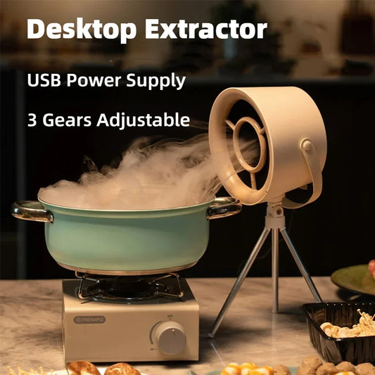New Portable Desktop Exhaust Fan Small Kitchen Hood Extractor